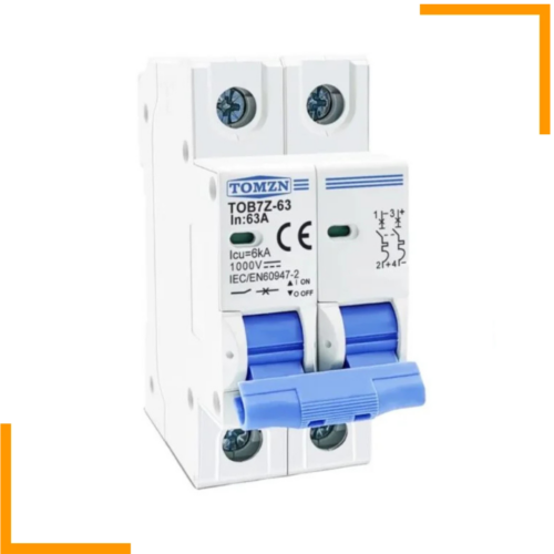 Tomzn 2P MCB DC Breaker 1000V 16A, 20A, 25A, 32A, 50A,63A