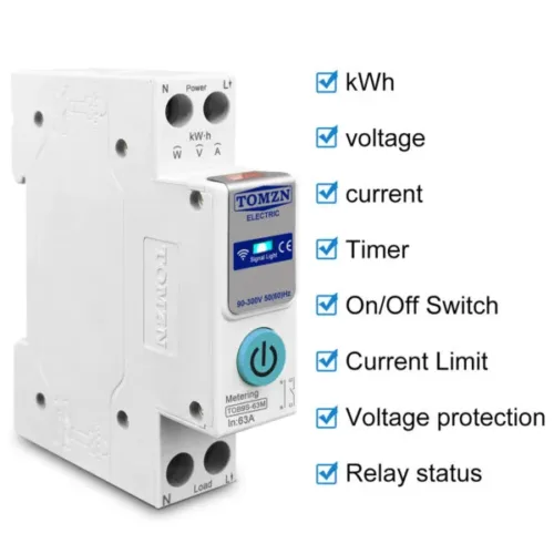 Tomzn Wifi Volt, Ampere, Kwh Protector